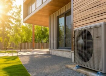 Eco-friendly Air Conditioning System Outdoors in a Modern House. Eco ...